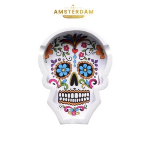 Cendrier crâne coloré en polyrésine « Jour des morts » atomique 4 43