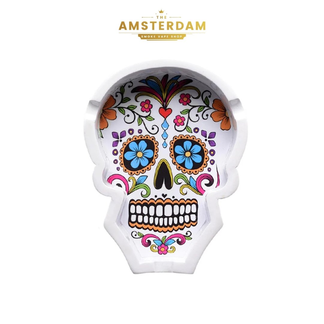 Cendrier crâne coloré en polyrésine « Jour des morts » atomique 1 43