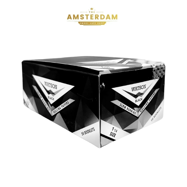Papiers à Rouler Watson 1 1/4 – Rabat de fermeture noir 1 0 1